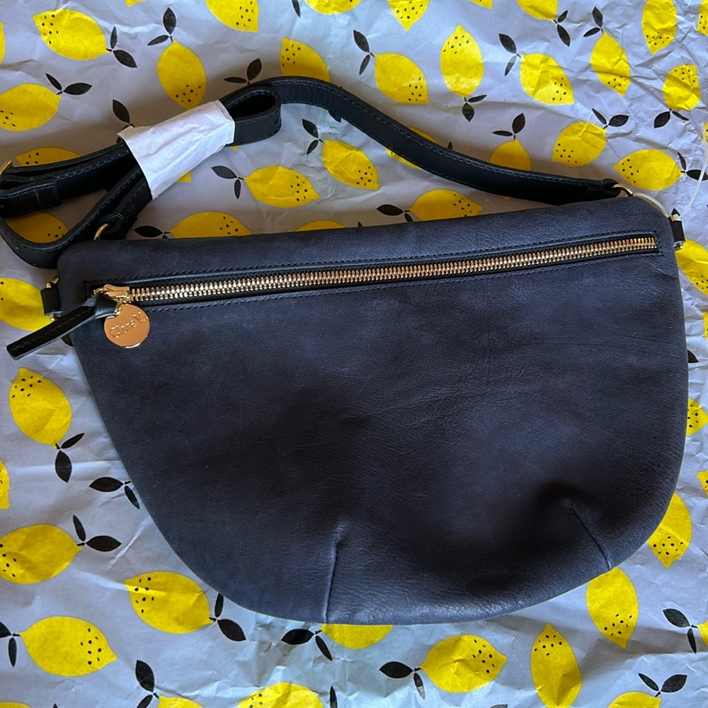Brand New! Clare V Le Grande Fanny - Navy Blue w/ black zipper and strap